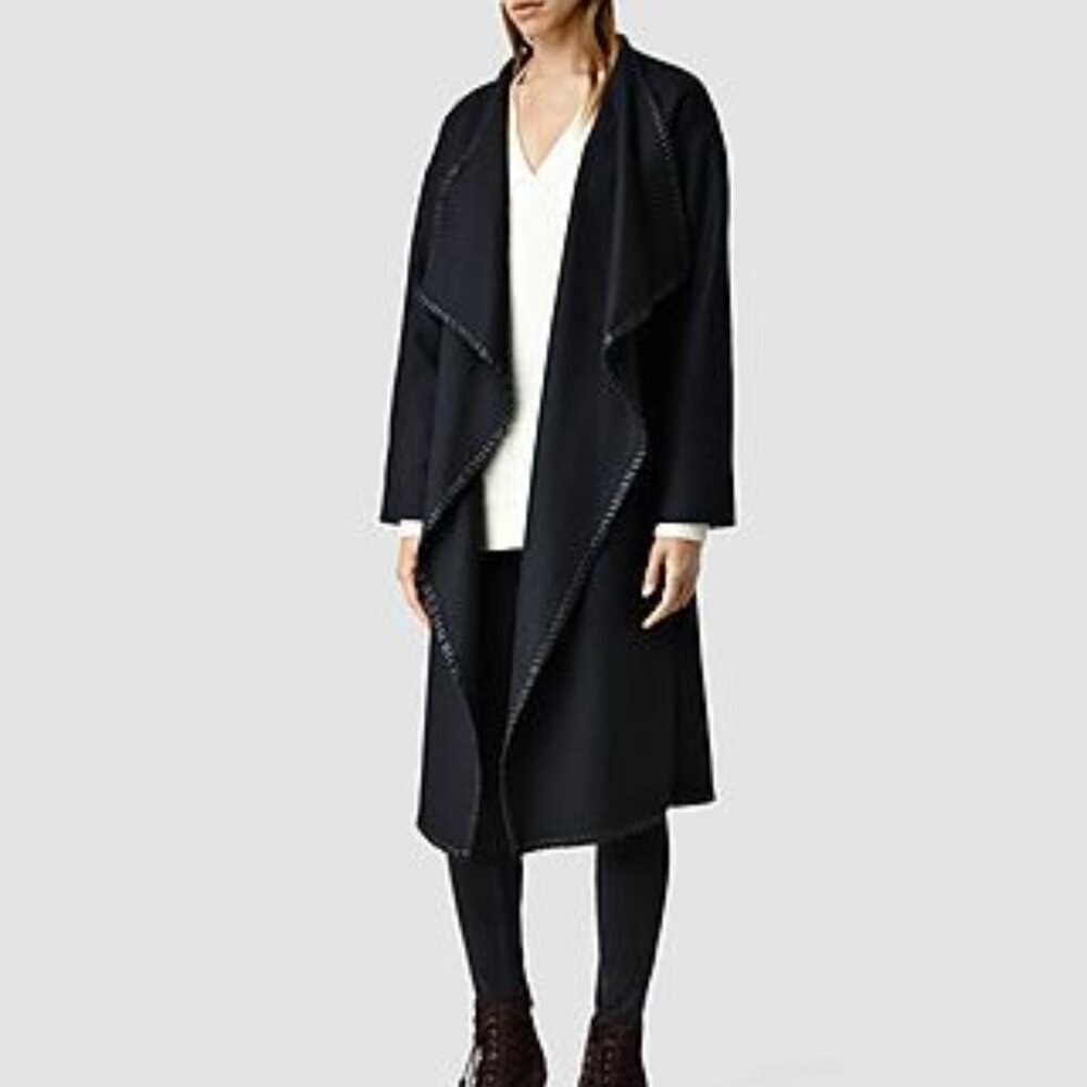Max & moi cashmere sweater lamb leather Accent 44 l xl Parisian boho chic preppy